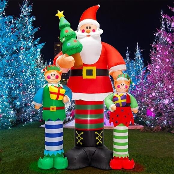 7.2 FT Merry Christmas Blow Up Inflatable Decorations Santa...